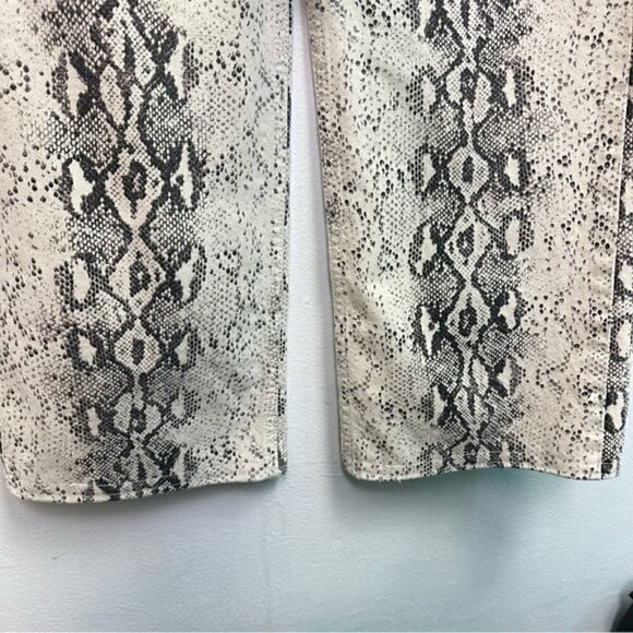 Zara 90’s Wide Leg Snake Print Trendy Jeans Size 4 Tan - Picture 4 of 8